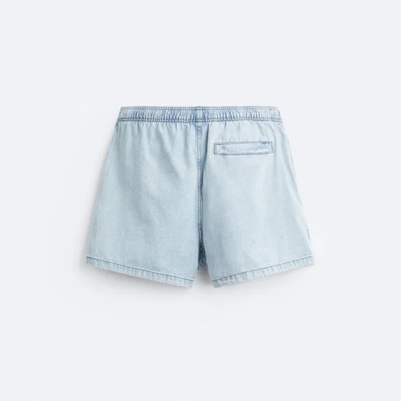 ZARA CROPPED DENIM BERMUDA SHORTS - Picture 7 of 10